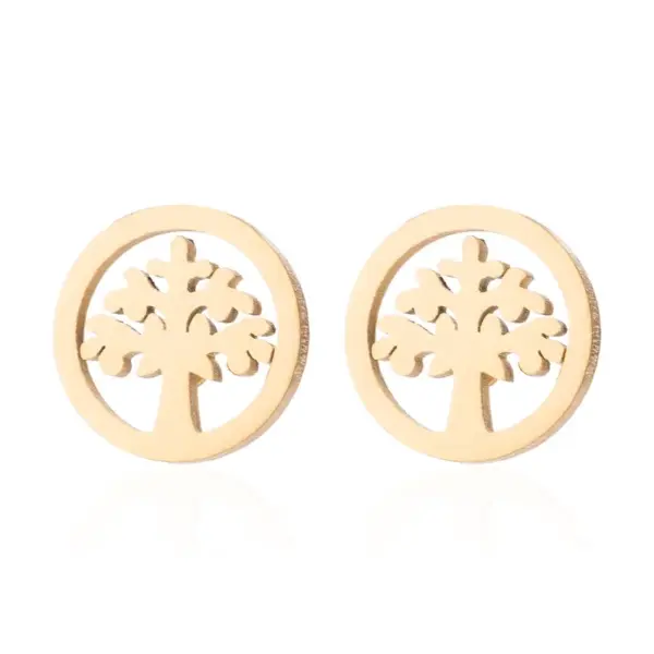 Wholesale PVD Coated 18K Gold Real Gold Plated Heart Shape Butterfly Elephant 201 Stainless Steel Fashion Waterproof Non Tarnish Earrings Necklace