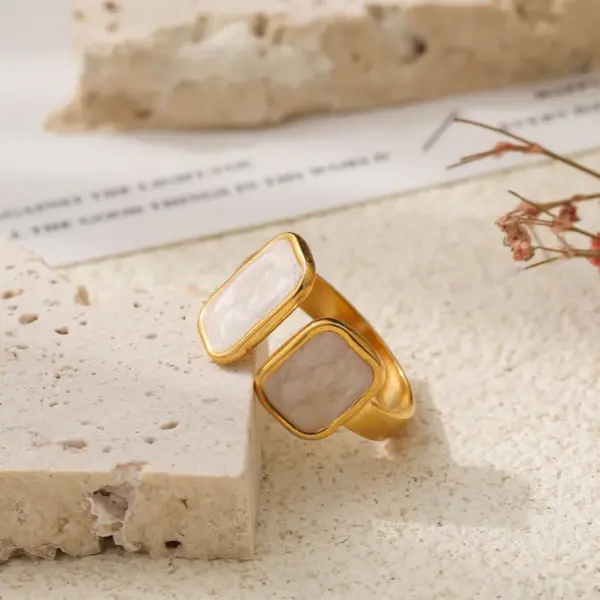 Wholesale Jewelry Elegant Modern Style Simple Style Color Block 304 Stainless Steel Rings