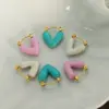 304 Stainless Steel Heart Shape PVD Coated 18K Gold Plated Real Gold Plated 18K Gold Elegant Cute Sweet Waterproof Non Tarnish Plating Light Blue White Pink Earrings