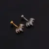 316L Stainless Steel Copper Zircon Ear Cartilage Rings & Studs Flower Waterproof Non Tarnish Surgical Steel