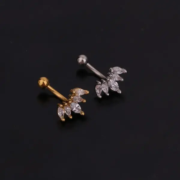 316L Stainless Steel Copper Zircon Ear Cartilage Rings & Studs Flower Waterproof Non Tarnish Surgical Steel