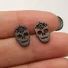 PVD Coated Real Gold Plated Skull Stainless Steel Punk Simple Style Waterproof Non Tarnish Ear Studs
