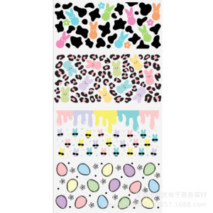 Easter series transparent crystal water cup waterproof sticker suit (4 pieces/set)