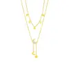 Wholesale Jewelry Fashion Star Moon 304 Stainless Steel 18K Gold Plated Plating Stainless Steel Necklaces