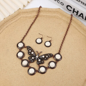 Bronze necklace + earrings