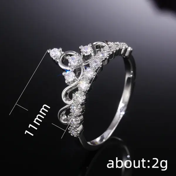 Wholesale Creative Fashion Copper Micro-encrusted Zircon Women's Crown Ring