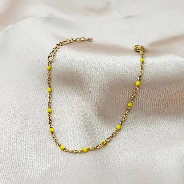 Wholesale Simple Style Solid Color Stainless Steel Chain Bracelets