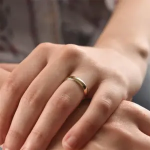Wholesale PVD Coated 14K Gold Real Gold Plated Geometric Stainless Steel Simple Style Waterproof Non Tarnish Rings