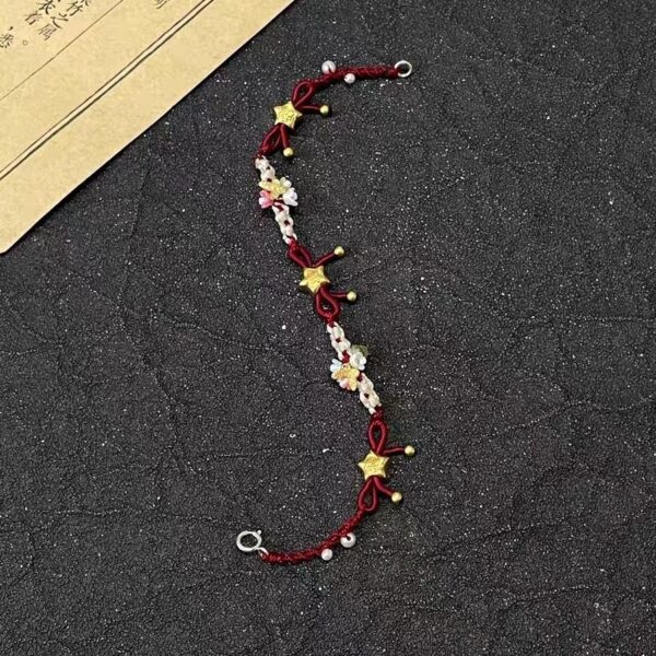 Wholesale Little Star Color Flower Hand-woven Bracelet 2024 New Style White New Chinese Style National Style Simple Elegant Bracelet