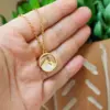Wholesale Jewelry IG Style Simple Style Letter Mountain Heart Shape Titanium Steel Plating Pendant Necklace