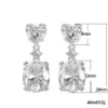 Wholesale Flash Diamond Pink Yellow White Heart Shaped Copper Inlaid Zircon Earrings