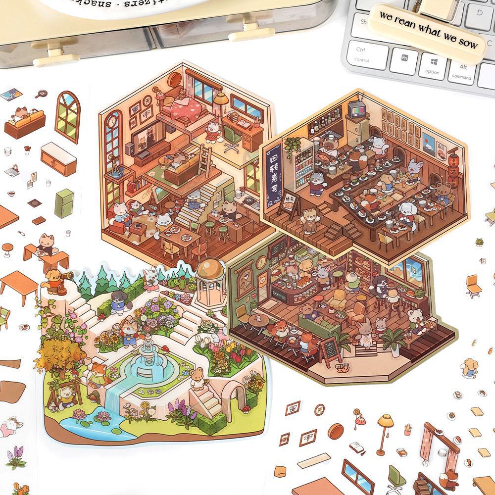 Wholesale Inferel. Me's second series of 3D three-dimensional landscaping stickers in business today is diy scene decoration stickers