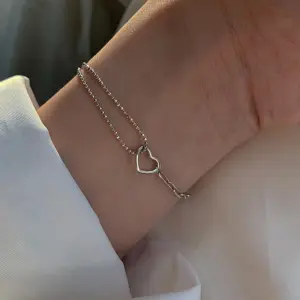 Splicing Heart Bracelet / Copper (White Gold Color)