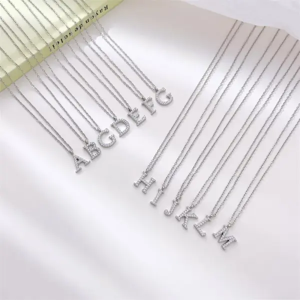 Wholesale Ion Plating (IP) 16K Gold Platinum Real Gold Plated Letter 304 Stainless Steel Simple Style Waterproof Non Tarnish 304 Stainless Steel Pendant Necklace