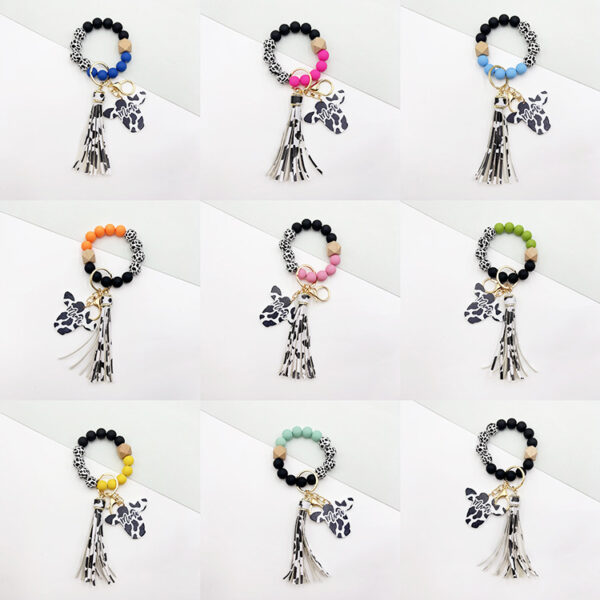 Wholesale Dairy Cow Grain Wood Beads Wood Chip Cow Head Western Style