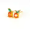 Wholesale 1 Pair Cute Simple Style Cherry Fruit Plating Copper Zircon Ear Studs