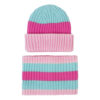 Wholesale Knitted hat children's 2022 autumn and winter New hat scarf suit striped knitted wool hat 10 color spot