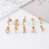 1 Piece Ear Cartilage Rings & Studs Fashion Heart Shape Pure Titanium Plating Zircon