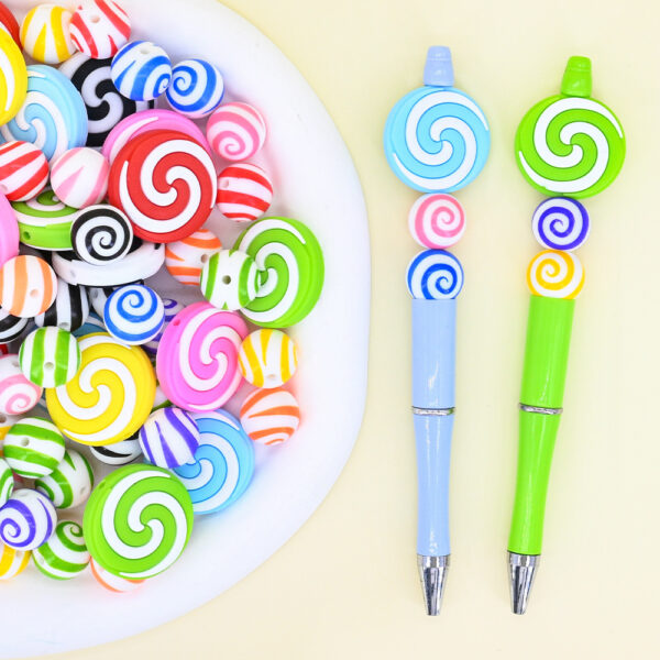 Wholesale [Hongzhou] Cyclone Lollipop Food Grade Silicone Beads Baby Teether DIY Jewelry Loose Beads In Stock