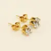 Wholesale 1 Pair Classic Style Geometric Plating 304 Stainless Steel Zircon Ear Studs