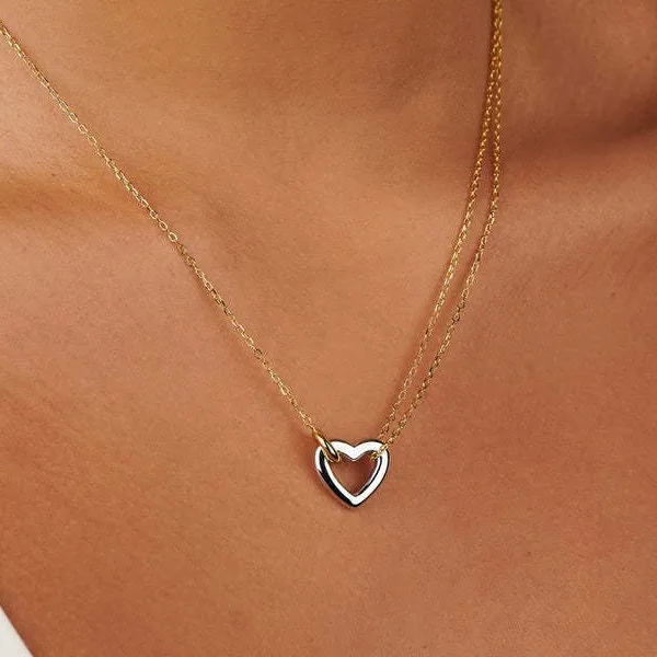 Wholesale Titanium Steel Gold Plated Simple Style Classic Style Plating Heart Shape Bracelets Necklace