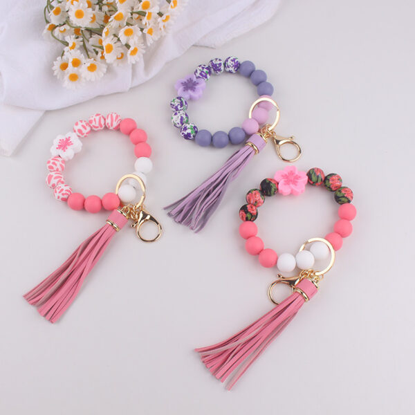 Wholesale Silicone Bracelet Daisy European and American Cross-Border Jewelry Silicone Keychain Flower Bracelet Bracelet