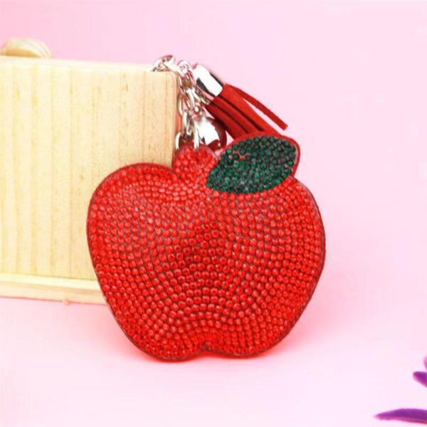oly-f06e988771061c2f728d65c2e3651401 Wholesale Diamond studded apple keychain