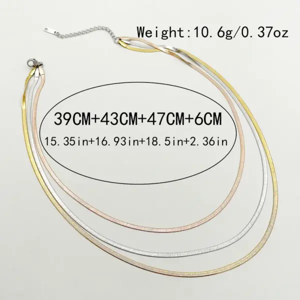 Wholesale PVD Coated Real Gold Plated 14K Gold Rose Gold Plated Solid Color 304 Stainless Steel Casual Vacation Classic Style Waterproof Non Tarnish 304 Stainless Steel Layered Necklaces
