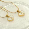 Wholesale PVD Coated 18K Gold Plated Heart Shape 304 Stainless Steel Cute Waterproof Non Tarnish 304 Stainless Steel Pendant Necklace