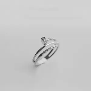 Z0039 Three-Ring Nail-Silver / Adjustable Opening