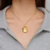 Wholesale 304 Stainless Steel Heart Shape Electroplated 18K Real Gold Plated Modern Style Classic Style Waterproof Non Tarnish Plating Pendant Necklace