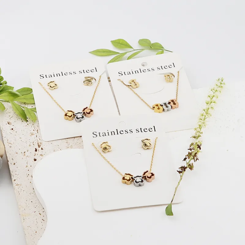 Wholesale Jewelry Casual Sweet Classic Style Dog 304 Stainless Steel Gold Plated Stainless Steel Jewelry Sets