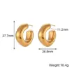 oly-f07cba6aa2050988c50bca482cf83f8f Wholesale PVD Coated Real Gold Plated 18K Gold Solid Color 304 Stainless Steel Simple Style Waterproof Non Tarnish Ear Studs