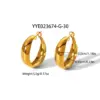 Wholesale PVD Coated Real Gold Plated 18K Gold Round 304 Stainless Steel Classic Style Waterproof Non Tarnish Earrings