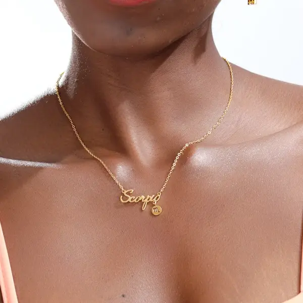 PVD Coated Real Gold Plated Constellation Stainless Steel Simple Style Waterproof Non Tarnish 304 Stainless Steel Lobster Trigger Clasp Closure Necklace