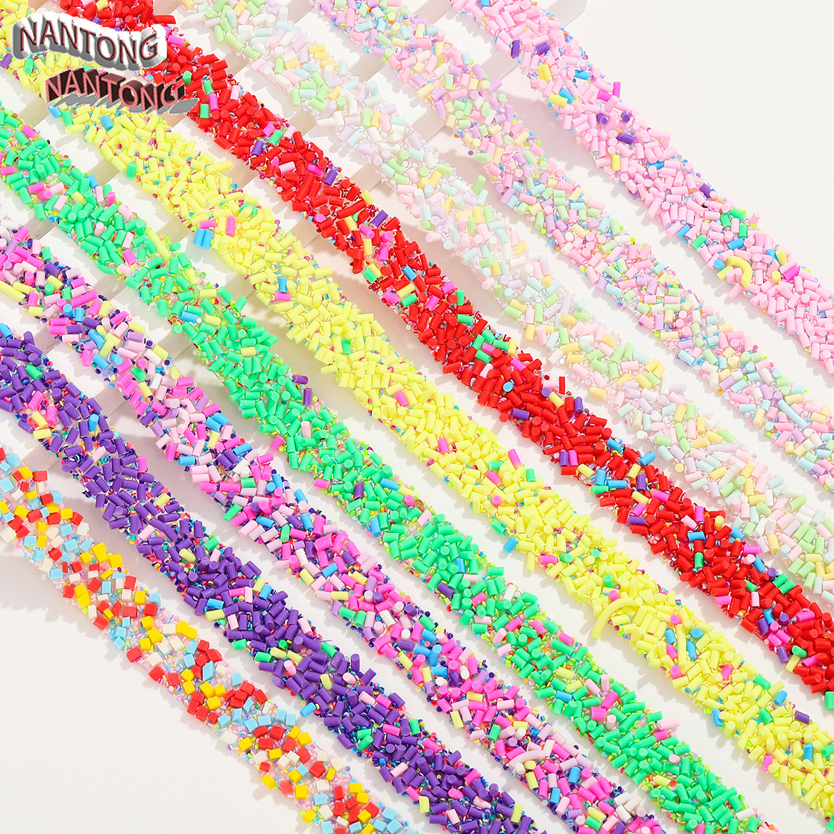 Wholesale Colored resin cylinical mixed style 1.5cm wide double-sided hot melt adhesive ill strip