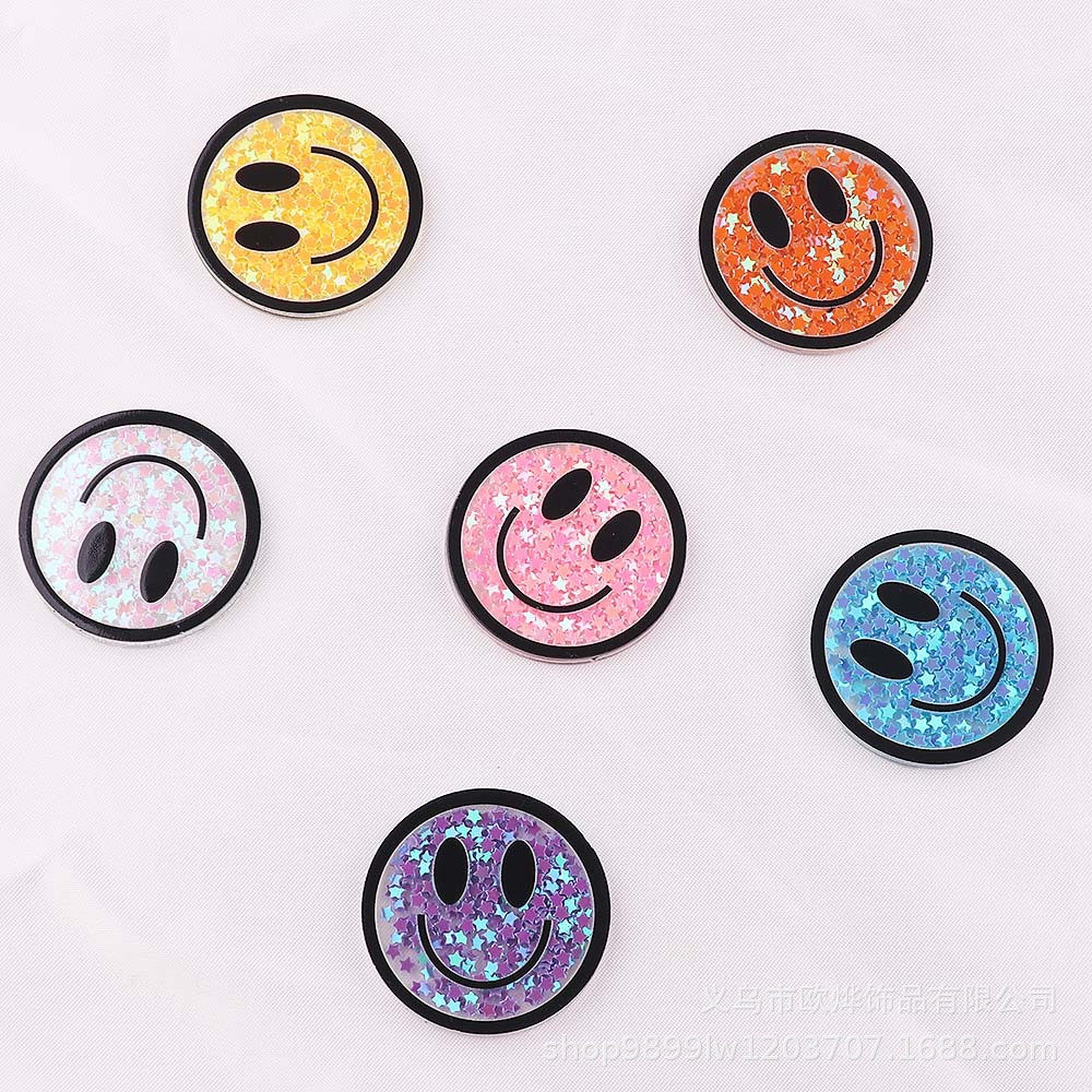 Wholesale Cartoon smiley face solid color star loose wder acrylic