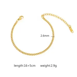 2.5mm Bracelet / Gold