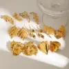 304 Stainless Steel Leaf Leaves Flower PVD Coated Real Gold Plated Modern Style Classic Style Commute Waterproof Non Tarnish Ear Studs