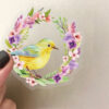 Wholesale 50 sheets transparent ins watercolor bird sticker bag waterproof transparent PET hand account material decorative guitar notebook batch