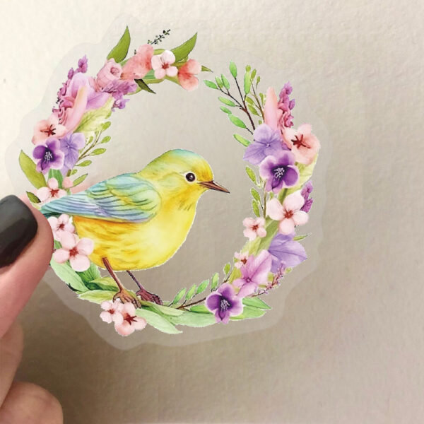 Wholesale 50 sheets transparent ins watercolor bird sticker bag waterproof transparent PET hand account material decorative guitar notebook batch