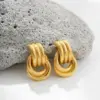 Wholesale 1 Pair Casual Classic Style Double Ring Copper Drop Earrings