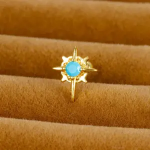 8 Gold Blue Diamond 1 Piece