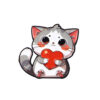Wholesale Heart-shaped cat brooch, cartoon metal badge, creative and personalized aessory