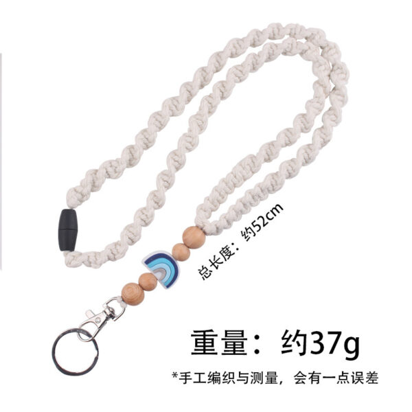 Wholesale Handmade Woven Necklace Keychain Creative DIY Rainbow Silicone Beads Brand Work Id Lanyard