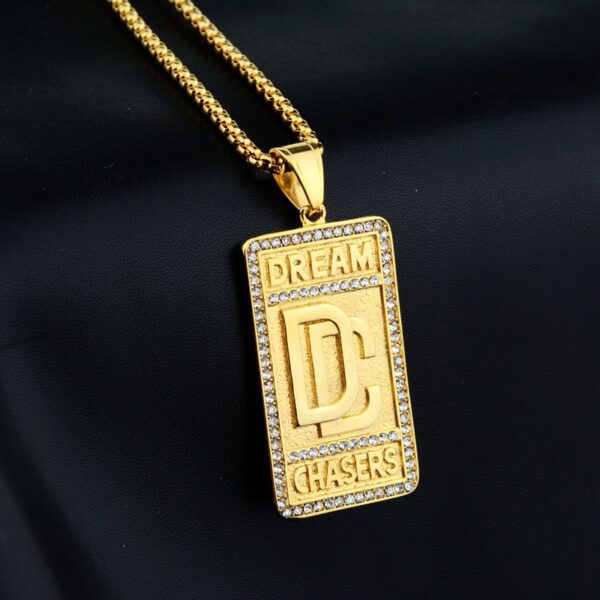Wholesale Square Diamond Pendant Street Retro Hip-Hop Necklace