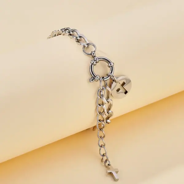 Real Gold Plated Smile Face Heart Shape Flower 304 Stainless Steel Casual Hip-Hop Waterproof Non Tarnish Bracelets