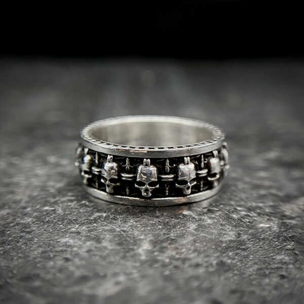 oly-f0adcd9ed64c52a1b27fdd57e1eaf2a1 Wholesale Chiba S925 Sier Retro Fashion Thai Sier Indian Skull Live Ring Personalized Sier Jewelry Men's and Women's Ring