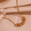 Wholesale 304 Stainless Steel Solid Color PVD Coated Stone-Free 18K Gold Plated Real Gold Plated Simple Style Waterproof Non Tarnish Plating Snake Chain Gold Pendant Necklace
