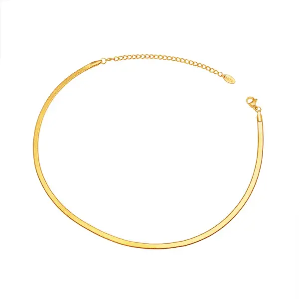Wholesale PVD Coated Real Gold Plated 18K Gold Geometric 304 Stainless Steel Fashion Waterproof Non Tarnish 304 Stainless Steel Choker